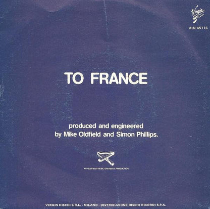 Mike Oldfield, Maggie Reilly – To France (7", Italy - 1984)