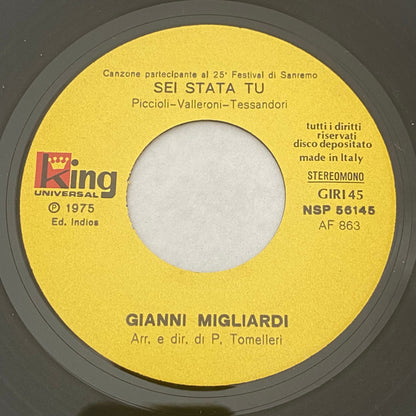 Gianni Migliardi – Sei Stata Tu (7", Italy - 1975)