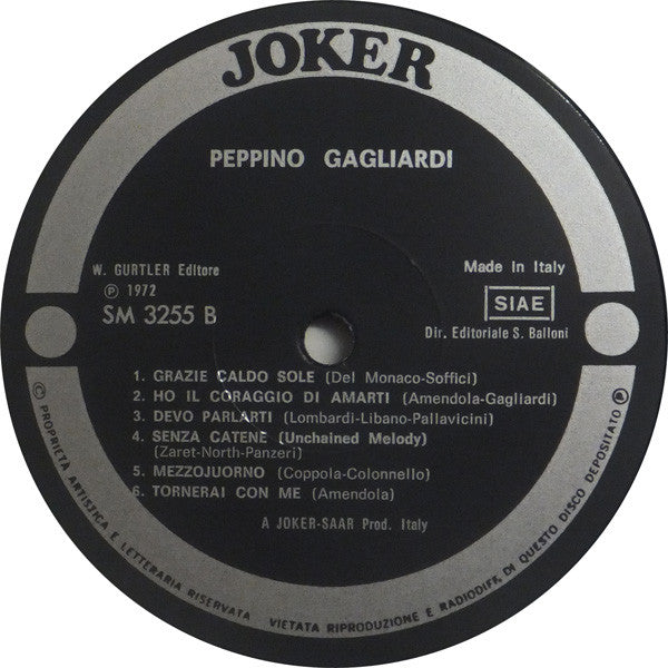 Peppino Gagliardi – Peppino Gagliardi (LP, Italy - 1972)