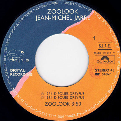 Jean-Michel Jarre – Zoolook (7", Italy - 1984)
