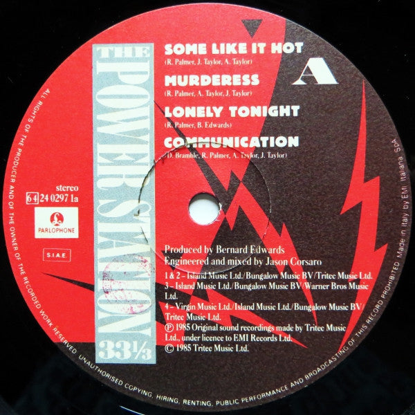 The Power Station – The Power Station 33⅓ (LP, Album, Italy - 1985)