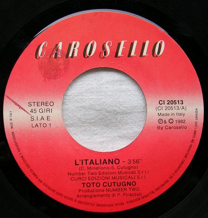 Toto Cutugno – L'Italiano (7", Italy - 1983)