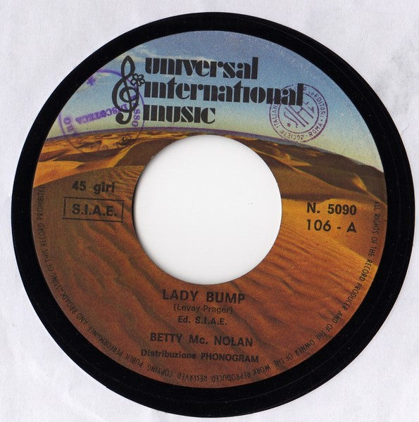 Betty Mc. Nolan – Lady Bump  (7", Italy - 1975)
