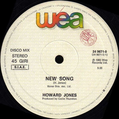 Howard Jones – New Song (12", Italy - 1983)