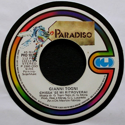 Gianni Togni – Luna / Chissà Se Mi Ritroverai (7", Italy - 1980)