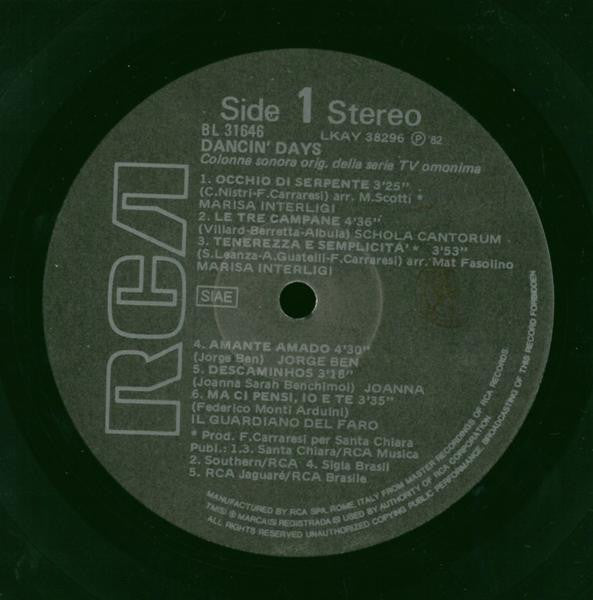 Various – Dancin' Days (LP, Compilation, Italy - 1982)