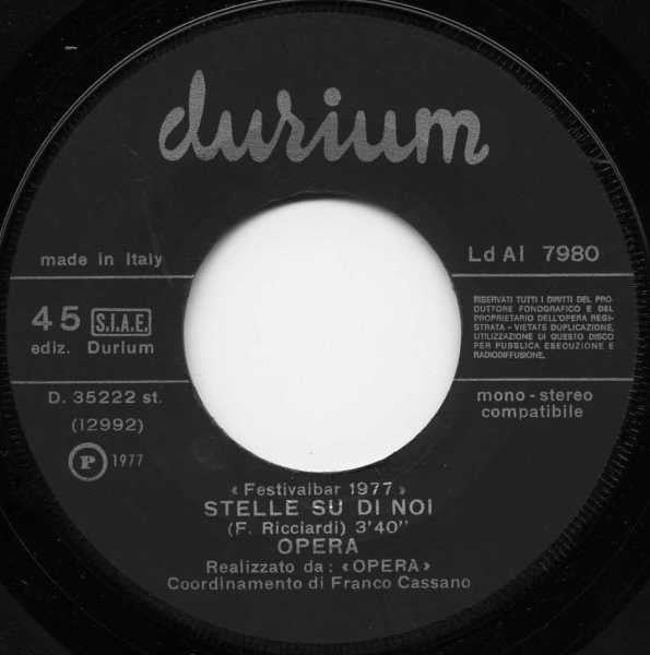 Gli Opera – Stelle Su Di Noi (7", Italy - 1977)