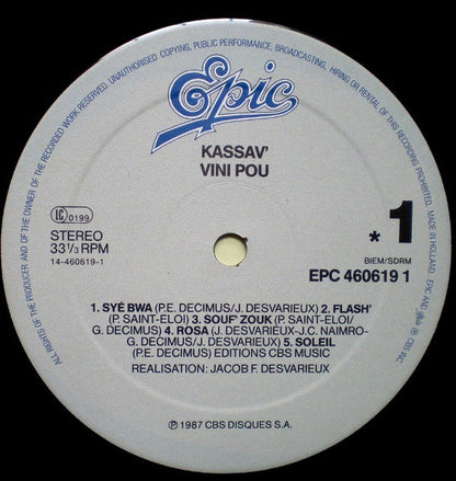 Kassav' – Vini Pou (LP, Album, France - 1987)