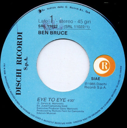 Ben Bruce – Eye To Eye (7", Italy - 1985)