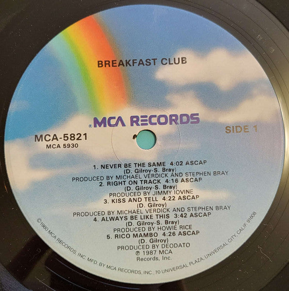 Breakfast Club – Breakfast Club (LP, Album, US - 1987)