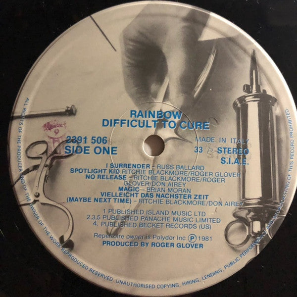 Rainbow – Difficult To Cure (LP, Album, Italy - 1981)