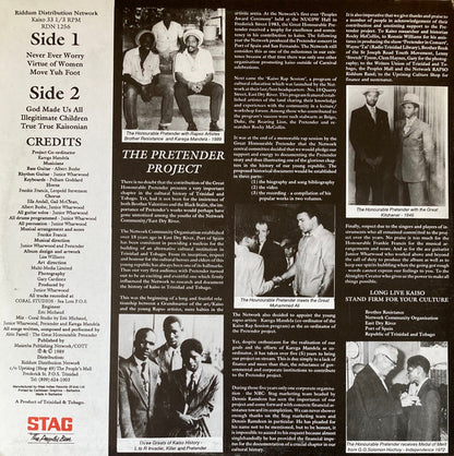 Lord Pretender – The Living Legend The Great Honourable Pretender A Document Of Kaiso History 1929 - 1989 (LP, Trinidad & Tobago - 1989)