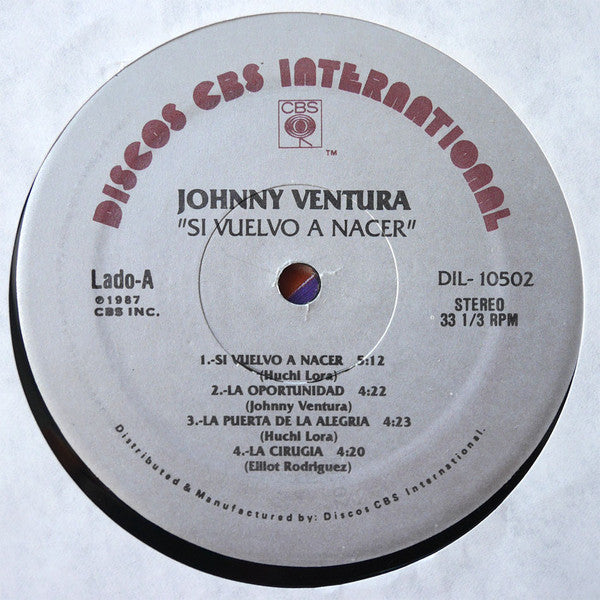 Johnny Ventura – Si Vuelvo A Nacer (LP, Album, US - 1987)
