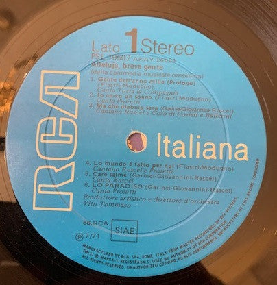 Renato Rascel, Gigi Proietti – Alleluja, Brava Gente (LP, Italy - 1971)