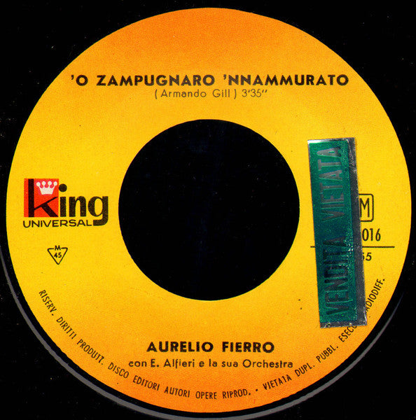 Aurelio Fierro – 'O Zampugnaro 'Nnammurato / 'Ncopp' 'A Ll'Onna (7", Italy - 1963)