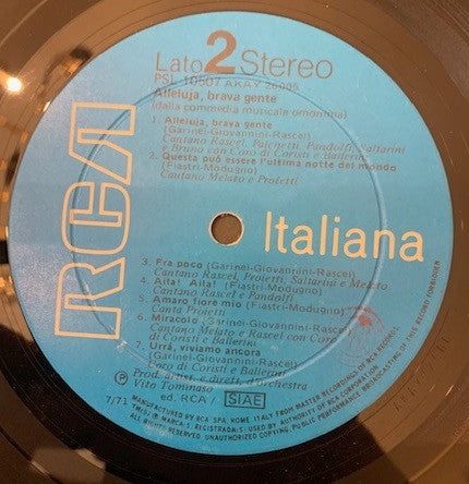 Renato Rascel, Gigi Proietti – Alleluja, Brava Gente (LP, Italy - 1971)