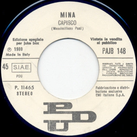 Mina - Buonanotte, Buonanotte / Capisco (7", 45 RPM - Italy)