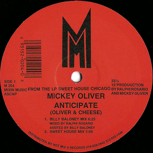 Mickey Oliver - Anticipate (12", 45 RPM - US)
