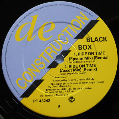 Black Box – Ride On Time (Remix) (12", UK & Ireland - 1989)