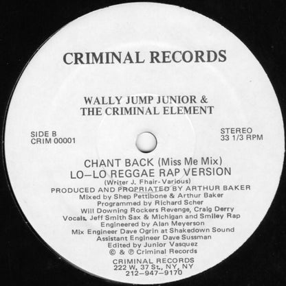 Wally Jump Jr & The Criminal Element – Jummp-Back (12", US - 1986)