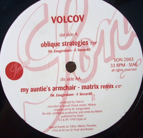 Volcov – Oblique Strategies (12", Italy - 1998)