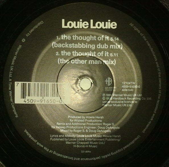 Louie Louie (2) – The Thought Of It (12", Limited Edition, UK - 1992)